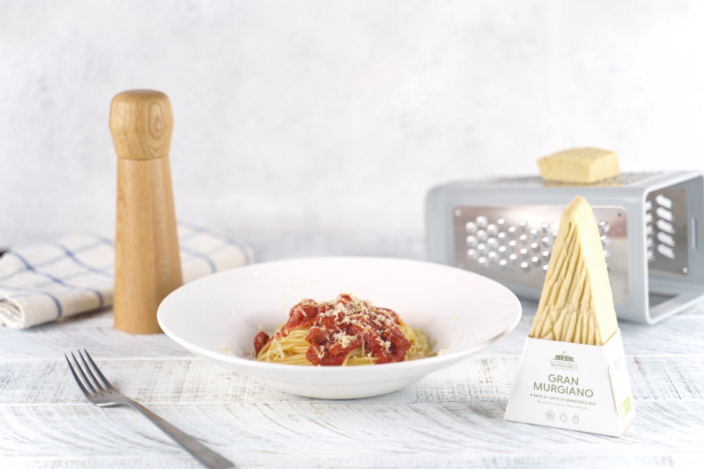 Spaghetti all'amatriciana mit Gran Murgiano - Veg