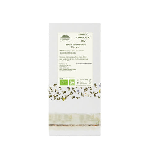 ginkgo composto bio 100g — retro etichetta