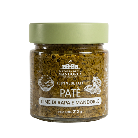 PATÈ DI CIME DI RAPA BIO - 210g — vasetto chiuso su fondo trasparente